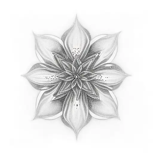 Lily Stargazer Full Chest Tattoo In Black And White Ink