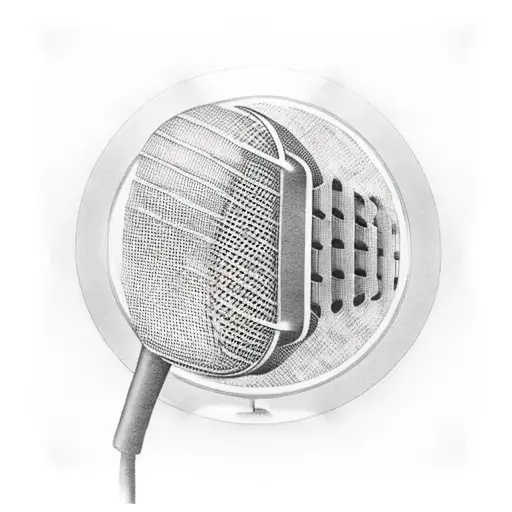 Vintage Microphone And Guitar