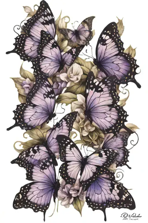 Purple Heaven Butterflies Fluttering