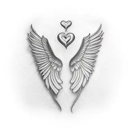 Rose Angel Wings Heart