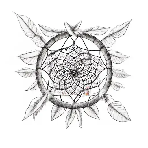 A Dreamcatcher Intertwined With Coffee Plant Leaves