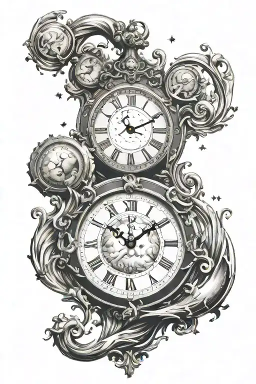 Timeless Clock Roman God Aquarius Constellation