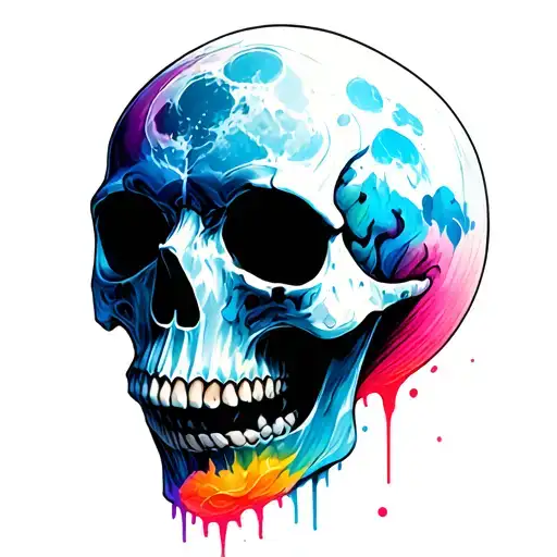 A Colorful Skull Will Blood Moon