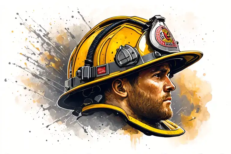 Firefighter Helmet Surrounded
