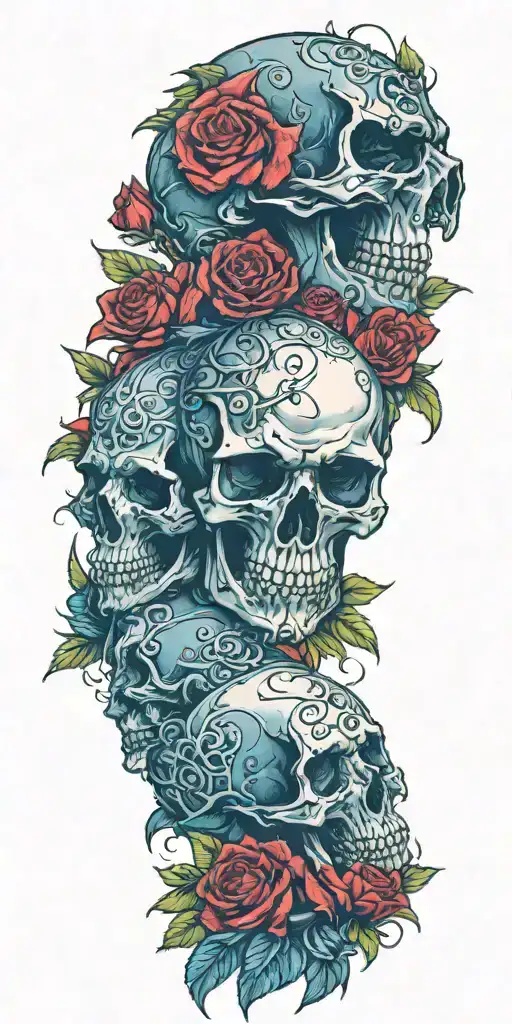 Skulls Roses And Raven