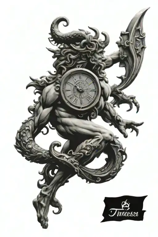 Timeless Clock Roman God Aquarius Zodiac Sign