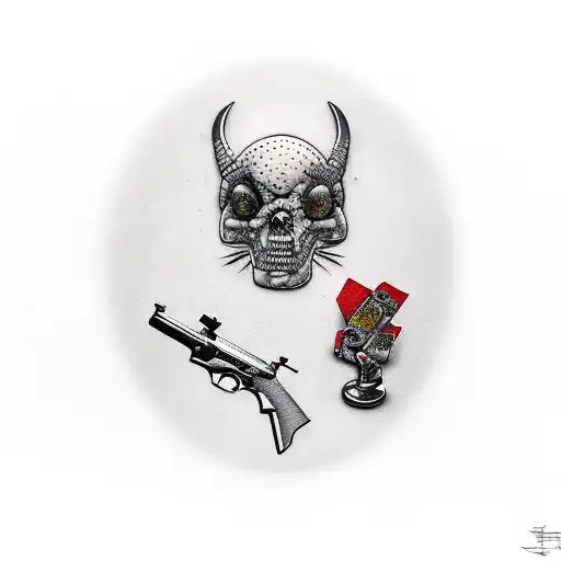 Gangster Theme With Drugs And Money And Females With Guns