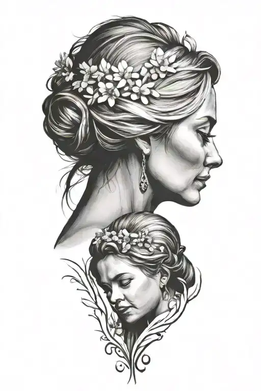 Mother And Daughter Silhouette