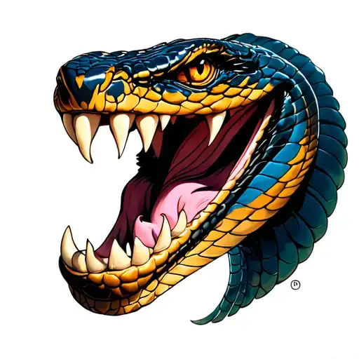 Egyptian Cobra Fangs Smirking