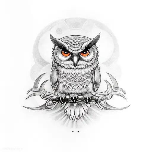 Evil Space Owl With Devil Horns