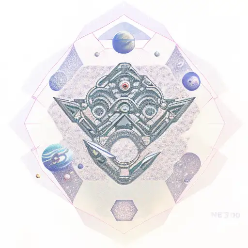 Outer Space With A 3D Hexagonal Dissolving Border