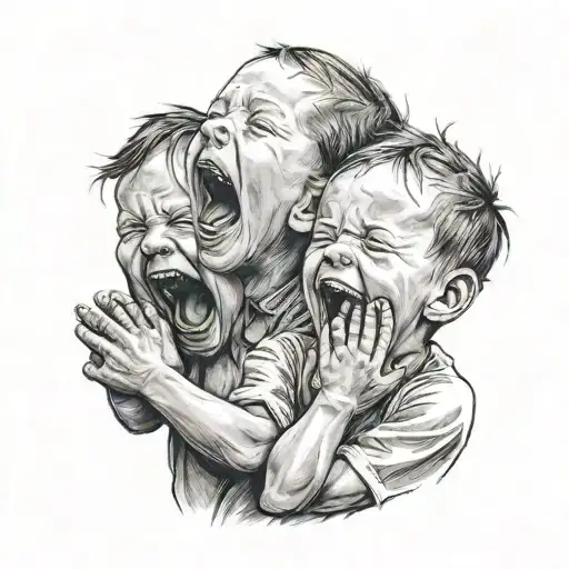 Screaming Kids Whit Hands In Ears