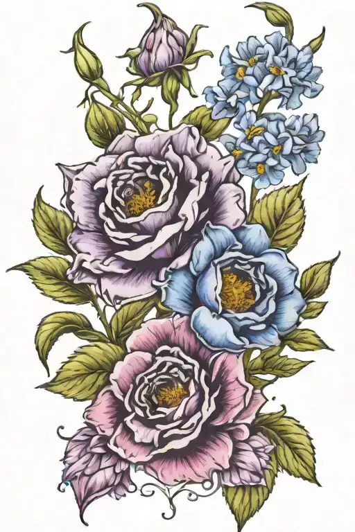 September And April Birth Flowers Intertwined