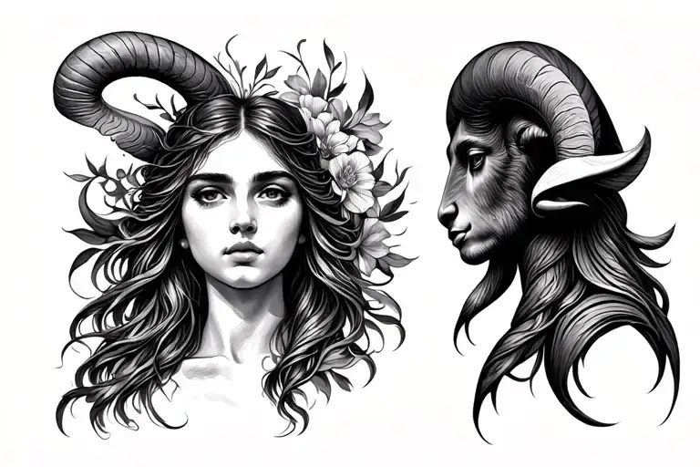 Virgo Symbol With Aries Zodiac Sign