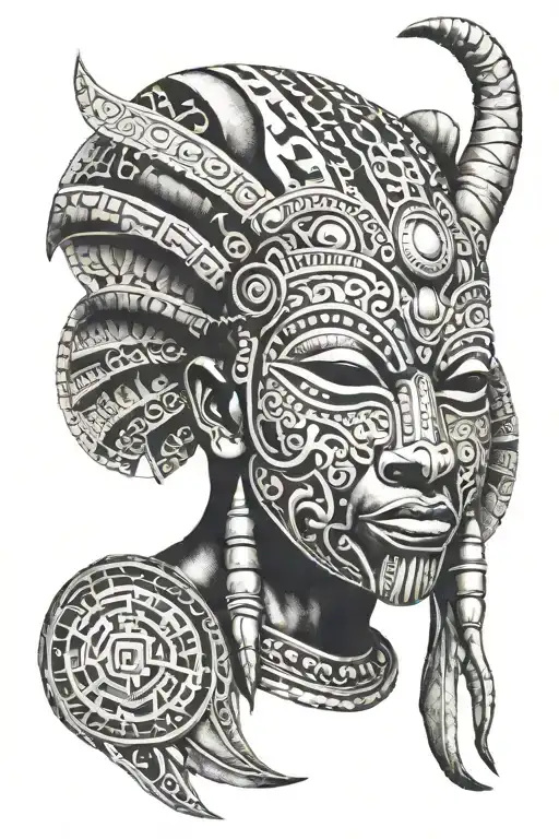 African Mask Surrounded