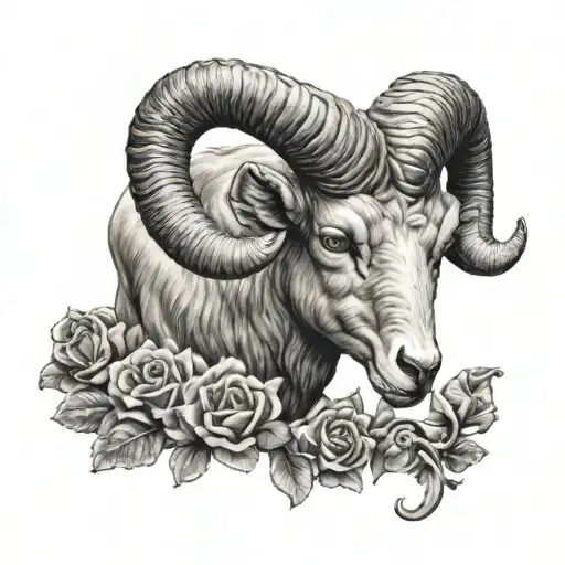 3D Realistic Aries Sign Female Tattoo That