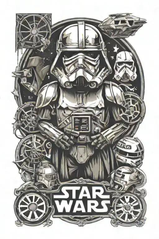Star Wars Logos Incorporated Into The Design