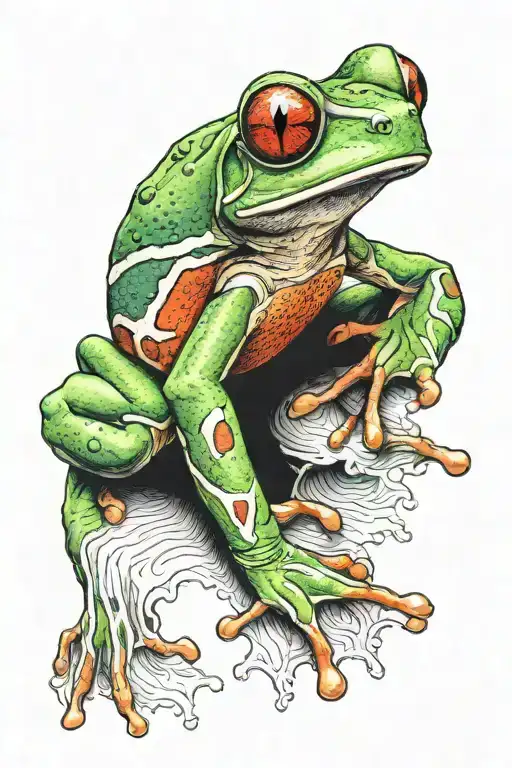 Red-eyed Tree Frog With Minimal Background