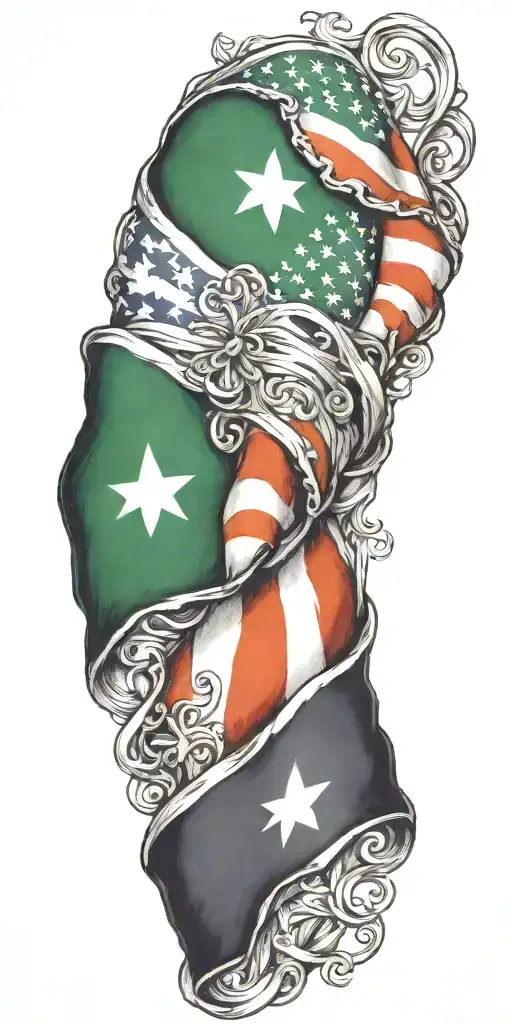 Irish American Flag Intertwined