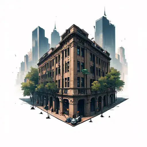 Dark City Building Taken Over By Nature