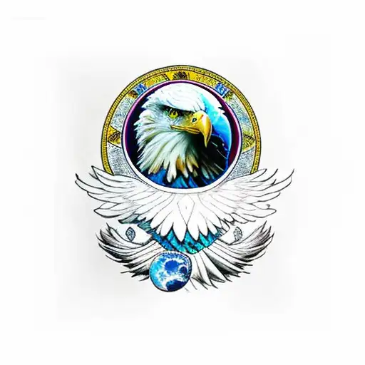 Eagle With The Earth As It's Eyes