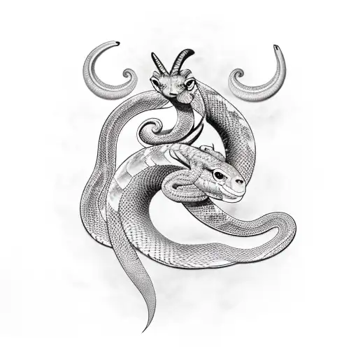 Snakes With Goat Horns And Water