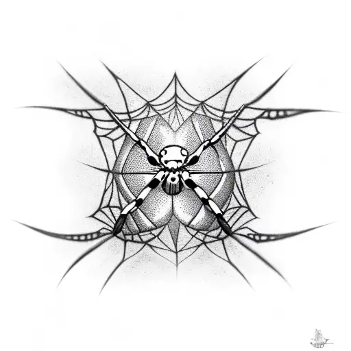 Black Widow Spider With Cobweb