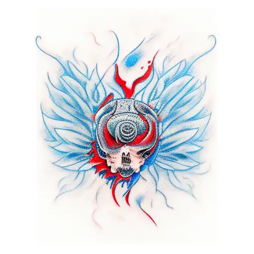 Red Sentence And Dark Blue Background