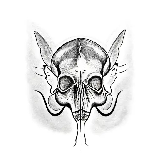 A Realistic Depiction Of A Butterfly Emerging From A Skull