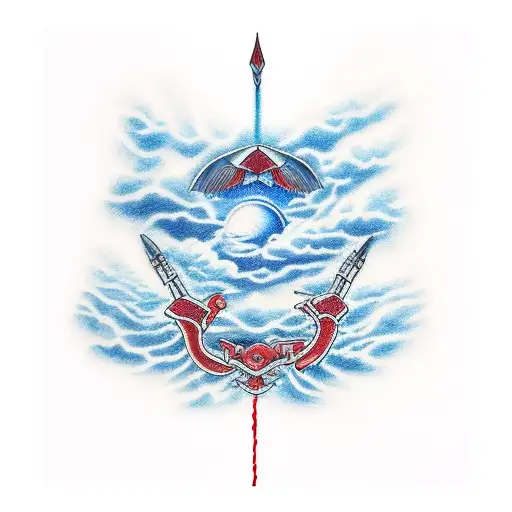 Red Sentence And Dark Blue Clouds As The Background