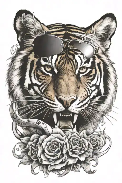 A Tiger Playing A Video Game With Intense Focus