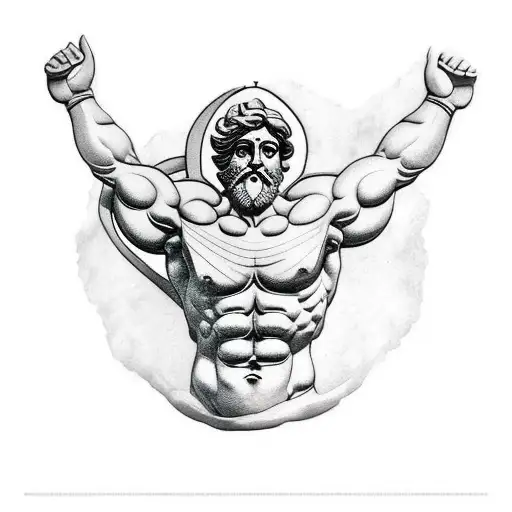 Upper Arm Sleeve- Greek God Atlas Holding The World On His Shoulders