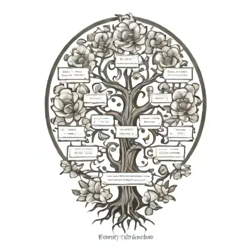Family Tree With Each Flower Representing