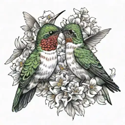 Two Hummingbird Kissing Masculine