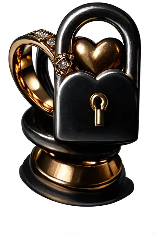 Wedding Rings With Heart Shaped Lock