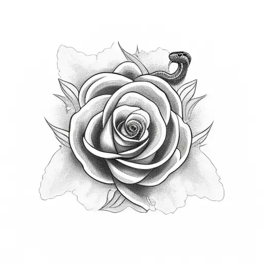 Snake In The Middle Of Flower