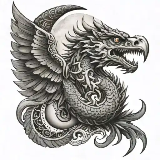 Moon With Quetzalcoatl