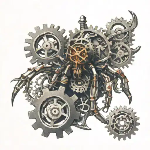Mechanical Spider With Intricate Gears And Pistons