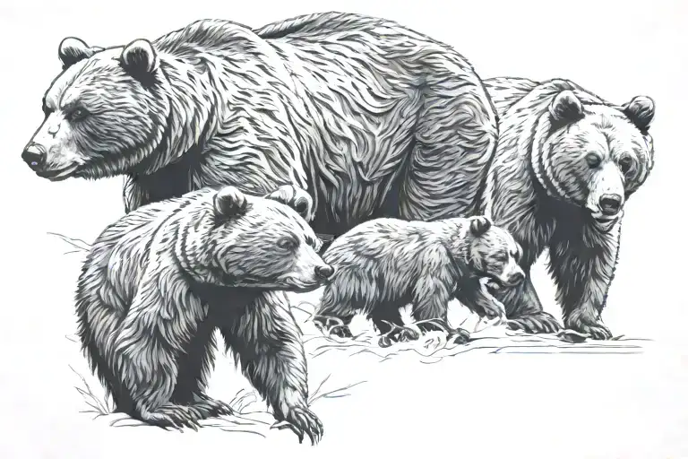 Side View Bear Family