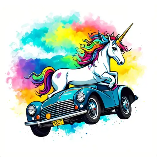 Unicorn Riding Car