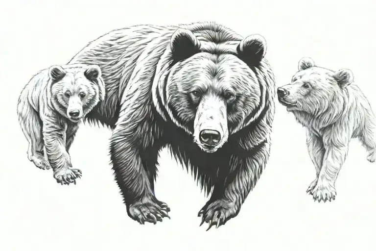 Bear Family Faces On Eachother