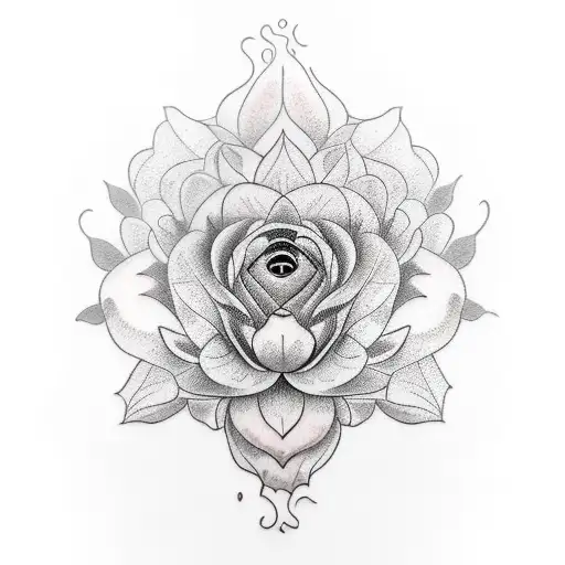 Bear And Dahlia Flower