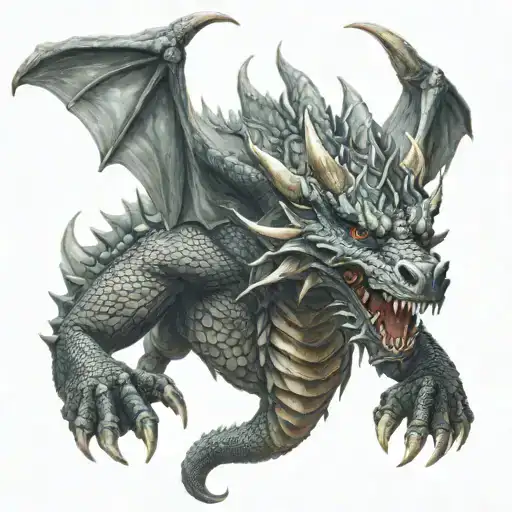 Dragon With Horns Full Body