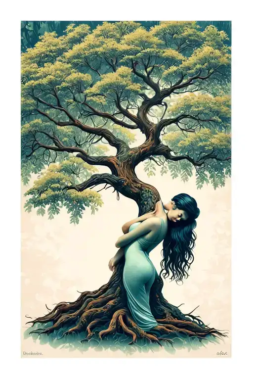 Tree With Woman Body Shape Outline