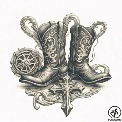 Cross And Red Cowboy Boots