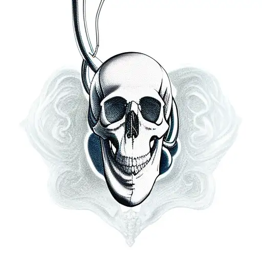 Stethoscope With A Skull In The Hood