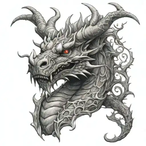 Dragon With Antlers Full Body