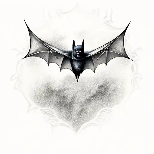 Bat With The Open Wings