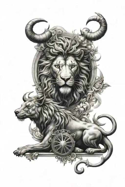 Scorpio Bull And Lion Fortune Card
