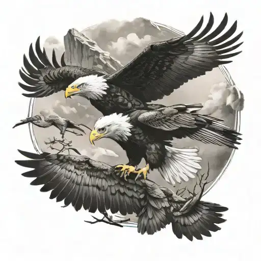 Eagle And Condor Flying